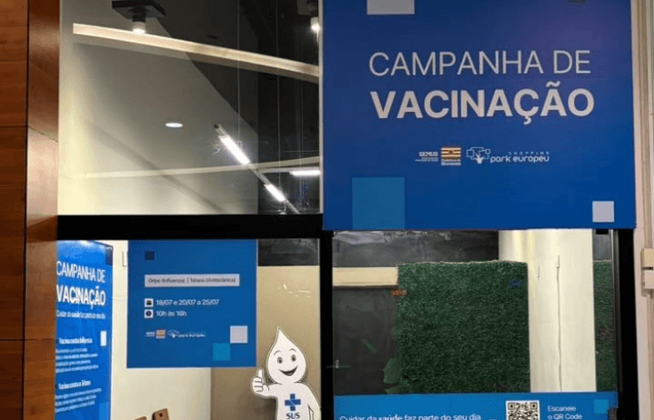 Secretaria de Saúde leva vacinação contra gripe e tétano aos shoppings de Blumenau.