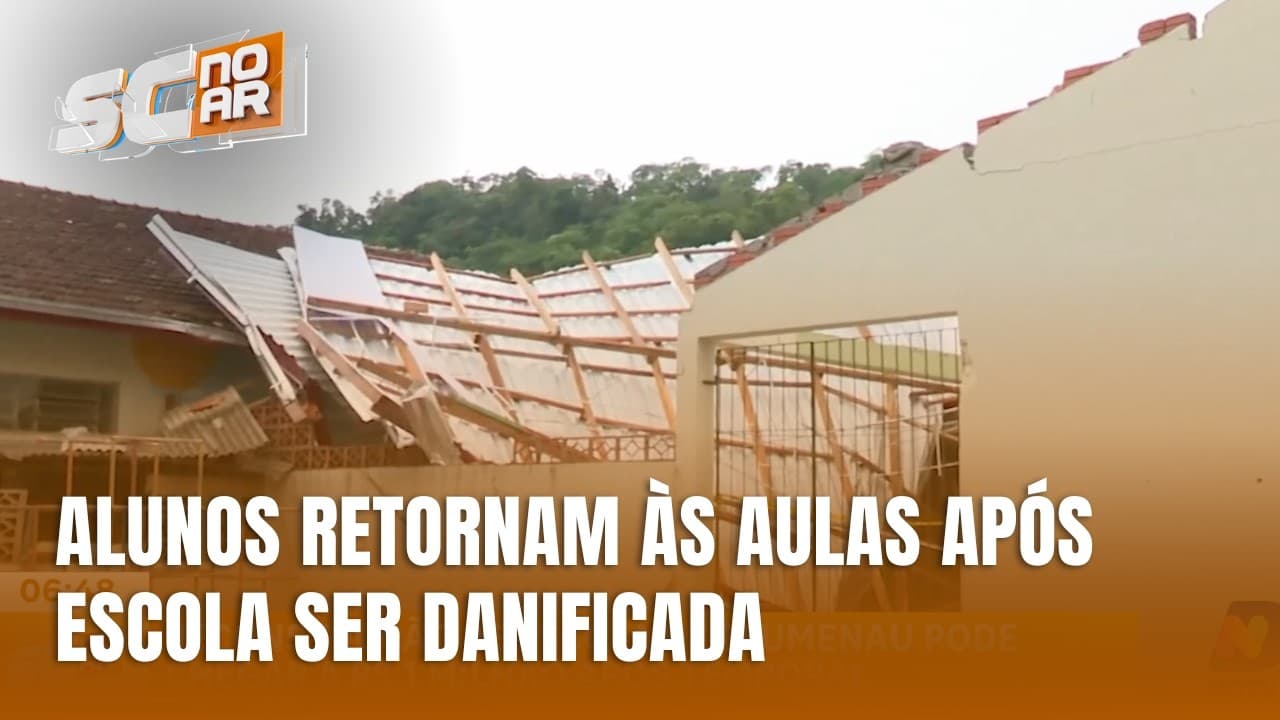Escola de Blumenau danificada por temporal deve retomar aulas na próxima semana