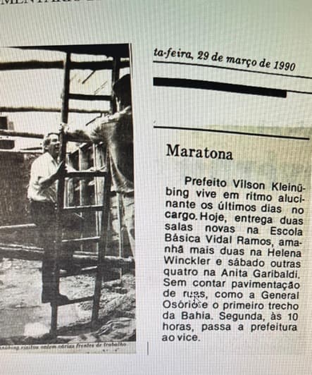 HISTÓRIAS DA POLÍTICA CATARINENSE que a História não contou. Prefeito corre para fazer quatro anos em um.