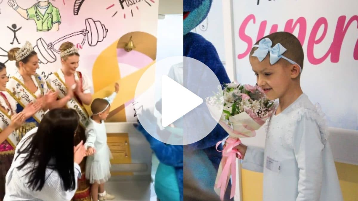 VÍDEO: Menina de 7 anos emociona ao tocar o sino da última quimioterapia em Blumenau